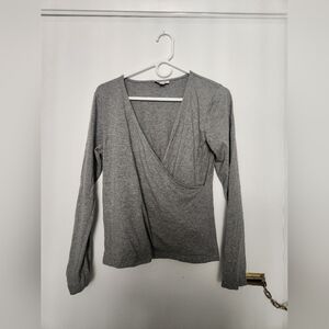 Frank & Oak Long Sleeve Wrap Top - XL